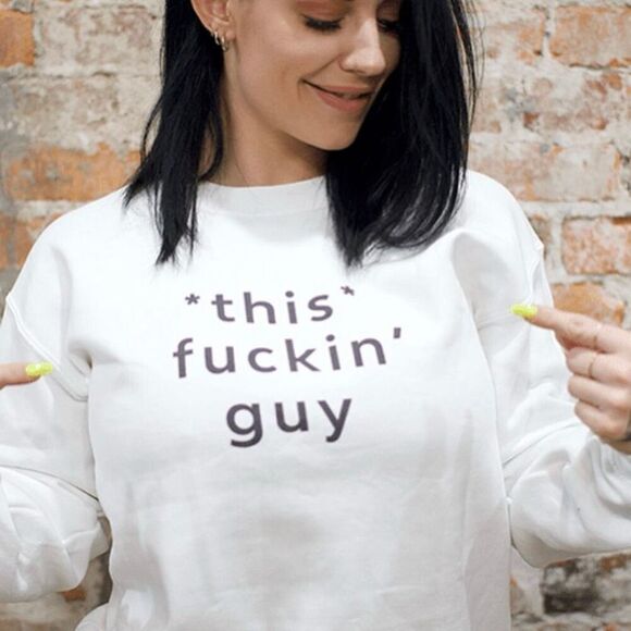 𝅺NWOT Celestial Bodiez Street collection this fuckin guy unisex sweatshirt size - Picture 1 of 10